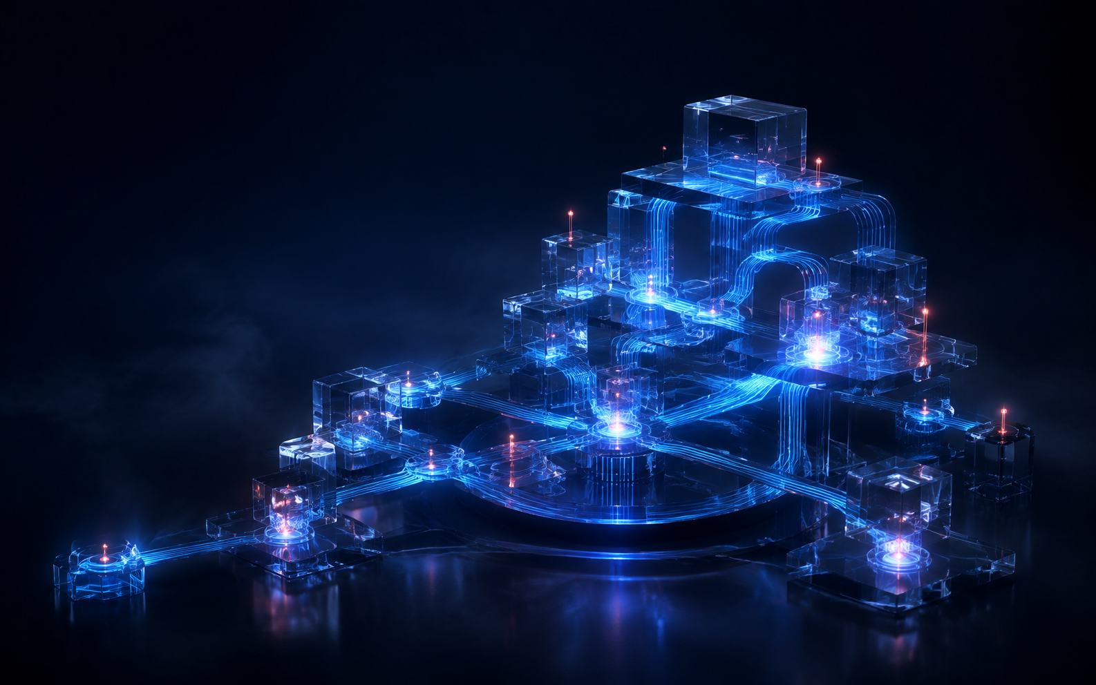 Sistema digital conectado con datos, automatización e inteligencia artificial