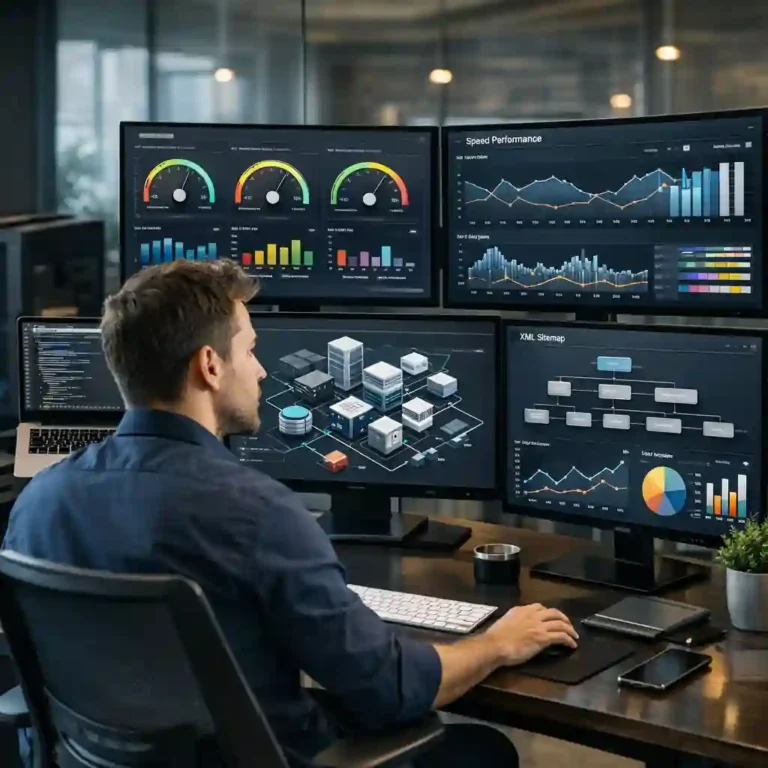 SEO técnico para páginas web optimizando el rendimiento y la indexación en Google.
