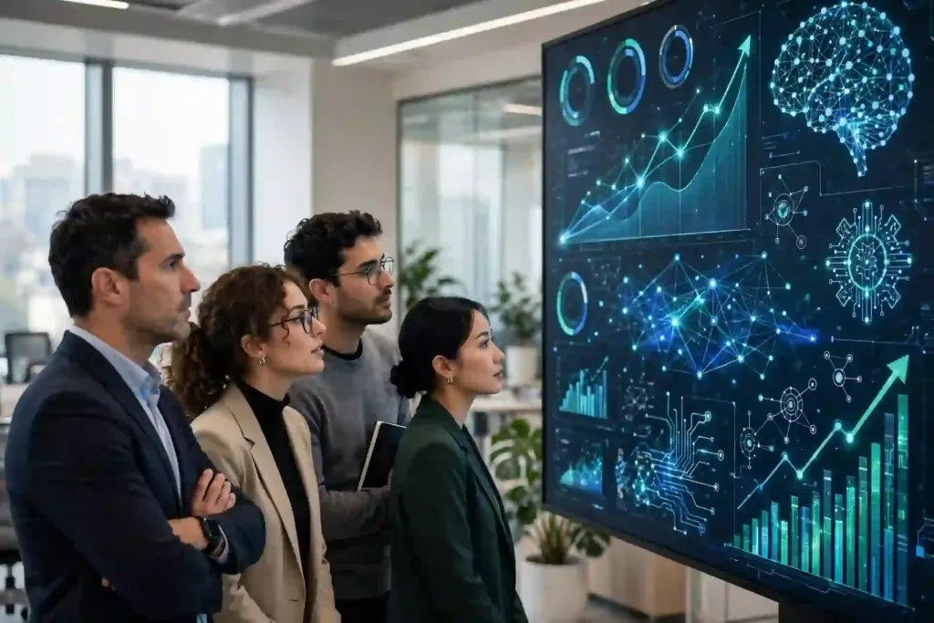 Empresa utilizando Inteligencia Artificial para aumentar la productividad, reducir costos y mejorar la toma de decisiones.