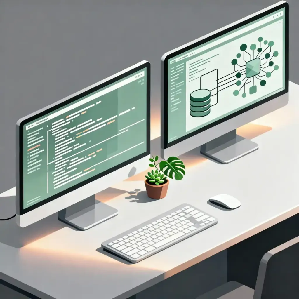 Estación de trabajo digital enfocada en el desarrollo y configuración técnica de bases de datos para sistemas empresariales.