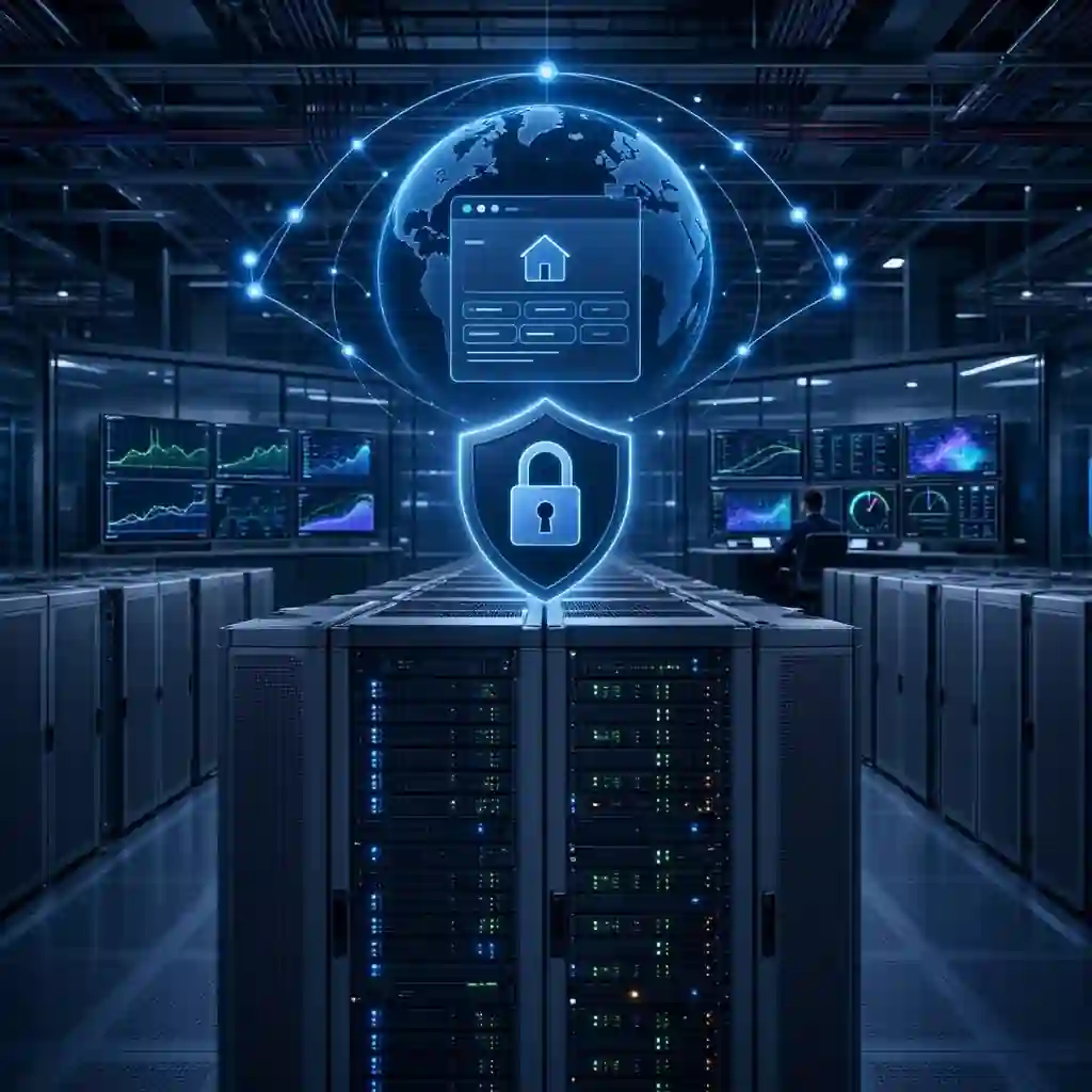 Infraestructura de dominio web, hosting y DNS funcionando en un servidor empresarial.