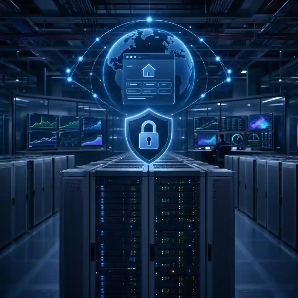Infraestructura de dominio web, hosting y DNS funcionando en un servidor empresarial.