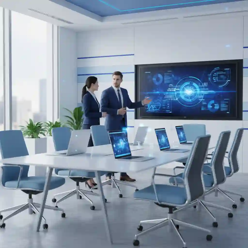 Equipo de trabajo utilizando inteligencia artificial para mejorar la productividad, automatizar procesos y aumentar el crecimiento empresarial.