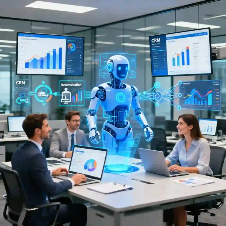 Agente de Inteligencia Artificial analizando información y automatizando procesos empresariales en tiempo real.