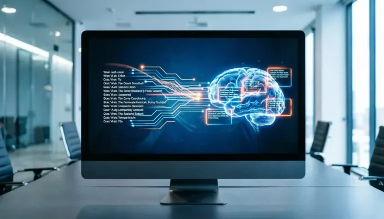 Pantalla digital mostrando la integración de resultados de búsqueda tradicionales con respuestas generadas por inteligencia artificial.
