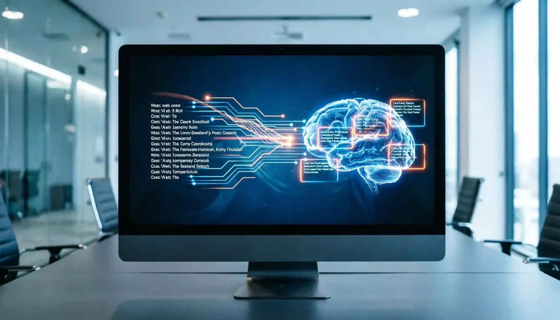 Pantalla digital mostrando la integración de resultados de búsqueda tradicionales con respuestas generadas por inteligencia artificial.
